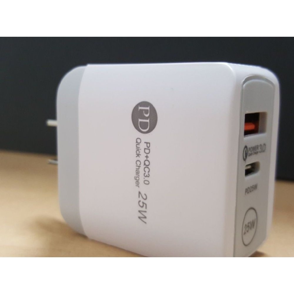 Fast PD Wall Charger Dual Port QC 3.0 USB Type C and USB A Ports